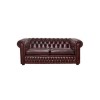 Icon Designs St Ives Windsor Leather 3 Seater Sofa in Red
