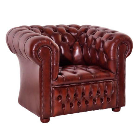 Icon Designs St Ives Windsor Leather Armchair in Red