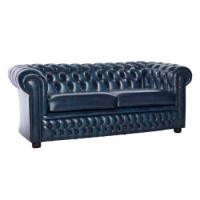 Icon Designs St Ives Windsor Leather 3 Seater Sofa in Blue