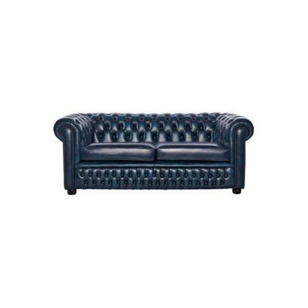Icon Designs St Ives Windsor Leather 3 Seater Sofa in Blue
