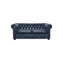 Icon Designs St Ives Windsor Leather 3 Seater Sofa in Blue