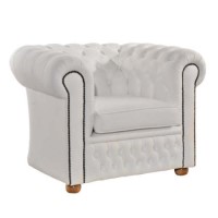 Icon Designs St Ives Windsor Leather Armchair in White
