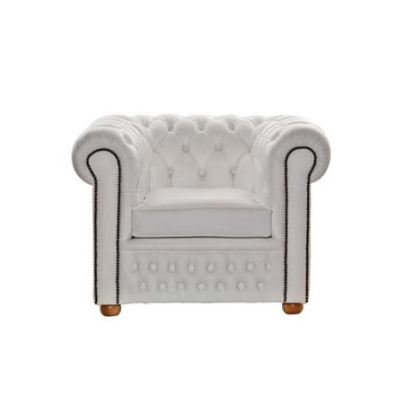 Icon Designs St Ives Windsor Leather Armchair in White