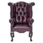 GRADE A1 - Icon Designs St Ives Kids Scroll Wing Leather Armchair in Red