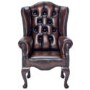 Icon Designs St Ives Kids Queen Anne Leather Armchair in Brown