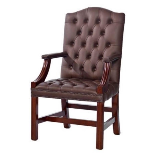 Icon Designs St Ives Gainsborough Leather Study Chair in Mocha