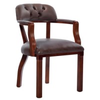 Icon Designs St Ives Court Leather Study Chair in Mocha