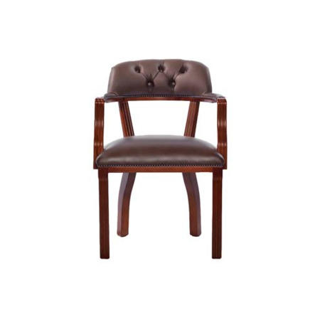 Icon Designs St Ives Court Leather Study Chair in Mocha