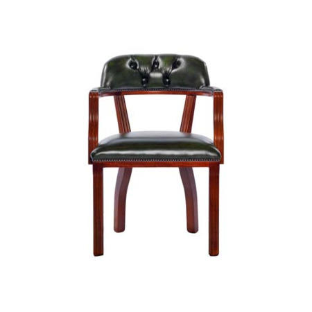 Icon Designs St Ives Court Leather Study Chair in Green