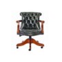 Icon Designs St Ives Admiral Leather Swivel Study Chair in Green