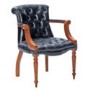 Icon Designs St Ives Admiral Leather Study Chair in Blue