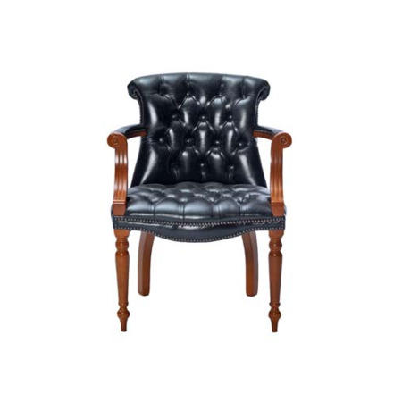 Icon Designs St Ives Admiral Leather Study Chair in Blue