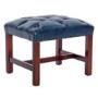 Icon Designs St Ives Reproduction Leather Footstool in Antique Blue
