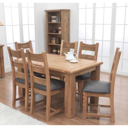 Furniture Link Danube Solid Oak Rectangular Extending Dining Table