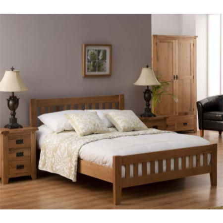Varka 4 Piece Bedroom Furniture Set in Oak - with double bed
