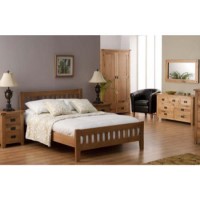 Varka 7 Piece Bedroom Furniture Set in Oak - with double bed