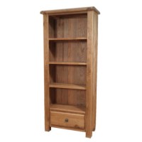 Furniture Link Danube Solid Oak 3 Shelf 1 Drawer Bookcase