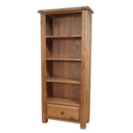 Furniture Link Danube Solid Oak 3 Shelf 1 Drawer Bookcase
