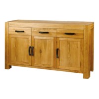 Alpes Developpement Acadie Solid Oak 3 Door 3 Drawer Sideboard