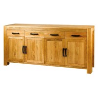 Alpes Developpement Acadie Solid Oak 4 Door 4 Drawer Sideboard