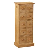 Paise Solid Pine 10 Drawer CD Storage Chest