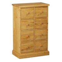 Paise Solid Pine 8 Drawer DVD Storage Chest - 