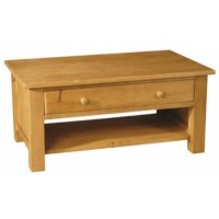 Alpes Developpement Pays Solid Pine 1 Drawer Coffee Table