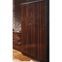 Welcome Furniture Emmeline High Gloss 3 Door Tall Wardrobe in Ebony and Black
