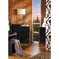 Welcome Furniture Emmeline High Gloss 4 Drawer Chest in Black