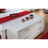 Welcome Furniture Emmeline High Gloss 2+2 Drawer Low Chest in White