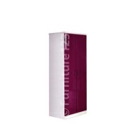 Welcome Furniture Emmeline High Gloss Tall 2 Door Wardrobe in White and Aubergine