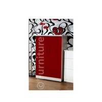 Welcome Furniture Emmeline High Gloss Low 2 Door Wardrobe in Ruby and White