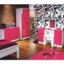 Emmeline High Gloss 3 Piece Bedroom Set in White and Pink - 