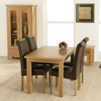 Mallory Oak 7 Piece Dining Room Furniture Set with Roll Back Chairs