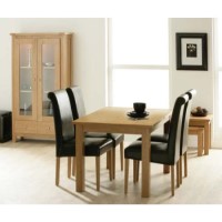Mallory Oak 7 Piece Dining Room Extending Furniture Set with Roll Back Chairs