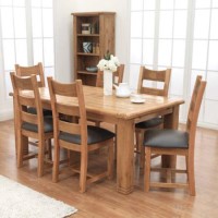 Furniture Link Danube Solid Oak Large Rectangular Extending Dining Table