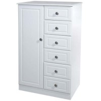 Welcome Furniture Amelie White 1 Door 6 Drawer Childs Wardrobe