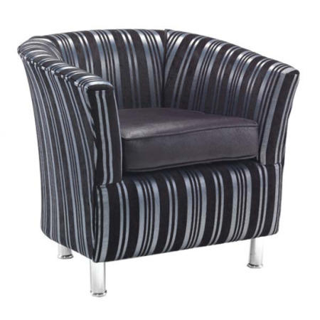 Icon Designs St Ives Tub Chair in Striped Black