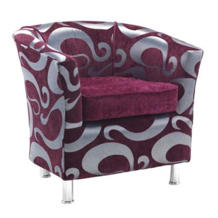 Icon Designs St Ives Tub Chair in Swirl Purple Furniture123