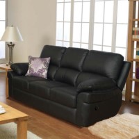 Furniture Link Monzano 3 Seater Recliner Sofa in Black