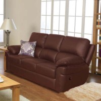 Furniture Link Monzano 3 Seater Recliner Sofa in Brown