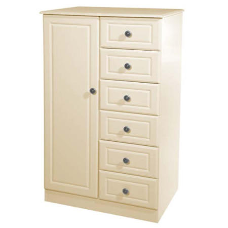 Welcome Furniture Amelie Cream 1 Door 6 Drawer Childs Wardrobe