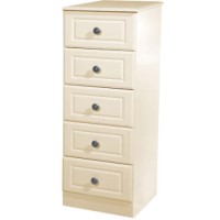 Welcome Furniture Amelie Cream 5 Drawer Narrow Chest