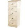 Welcome Furniture Amelie Cream 5 Drawer Narrow Chest