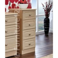Welcome Furniture Amelie 4 Drawer Narrow Chest in Light Oak