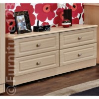 Welcome Furniture Amelie 2+2 Drawer Wide Chest in Light Oak