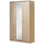 Welcome Furniture Amelie 3 Door Mirrored Wardrobe in Light Oak