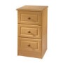 Welcome Furniture Amelie 3 Drawer Bedside Table in Beech