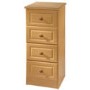 Welcome Furniture Amelie 4 Drawer Narrow Chest in Beech