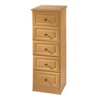 Welcome Furniture Amelie 5 Drawer Narrow Chest in Beech